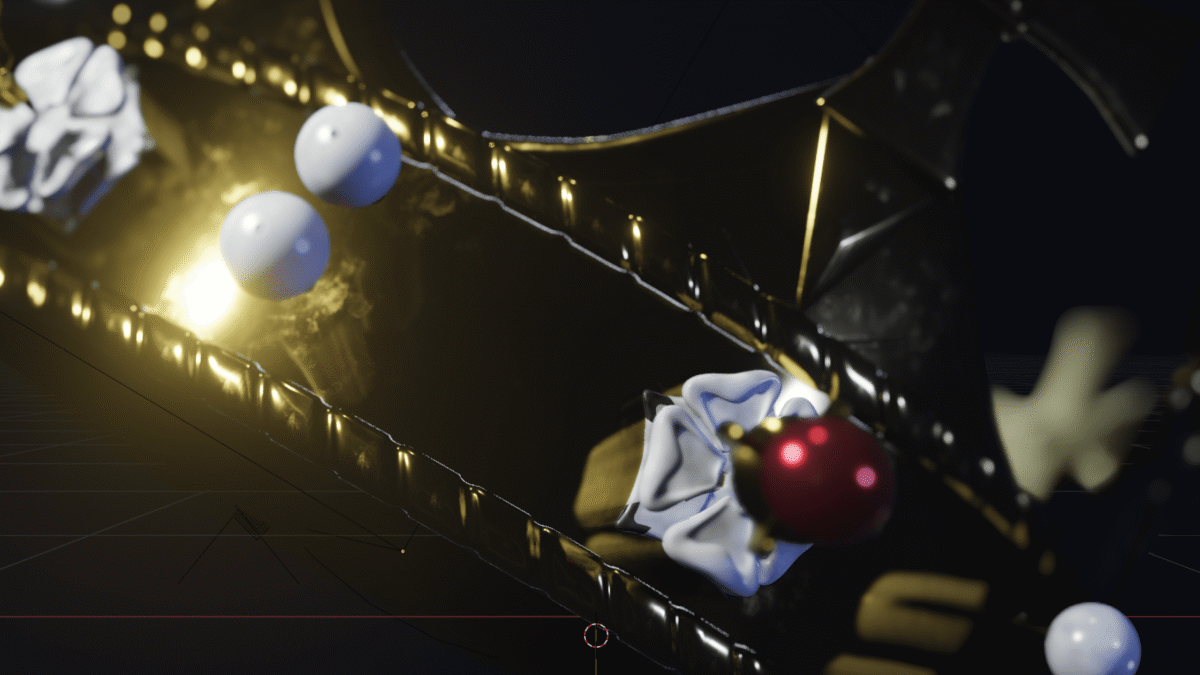 Close up of a 3D rendered golden crown with gems