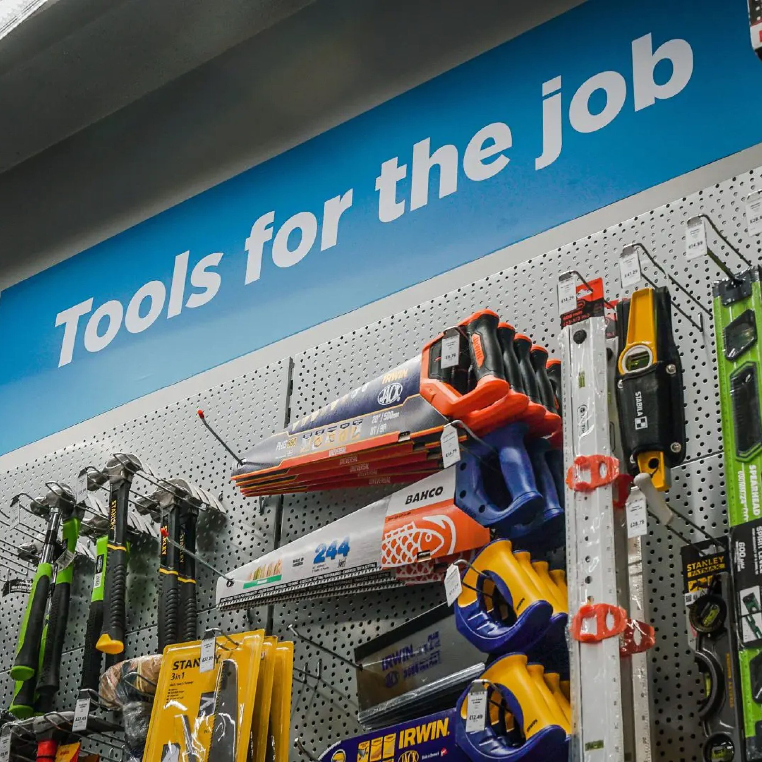 Category sign inside Leyland store