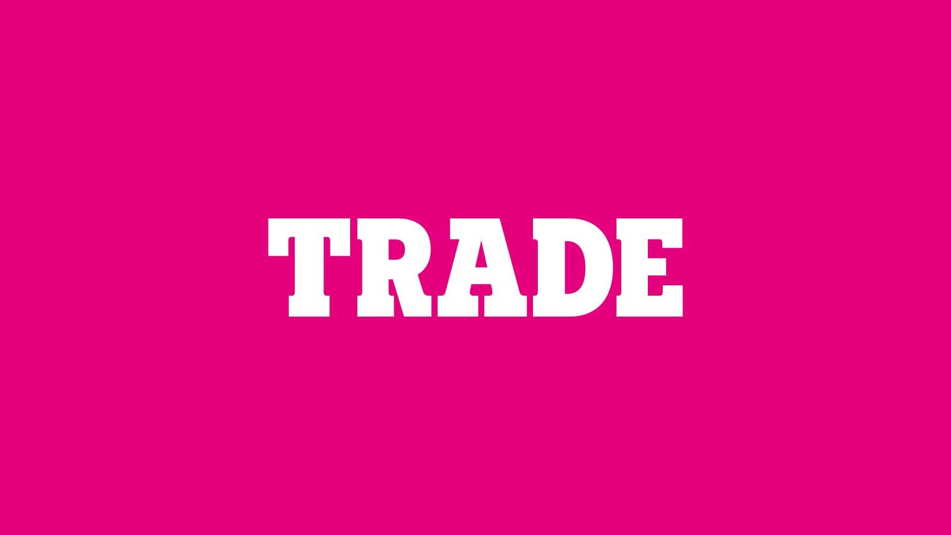 The word Trade in bold block letters. This is their new logo.